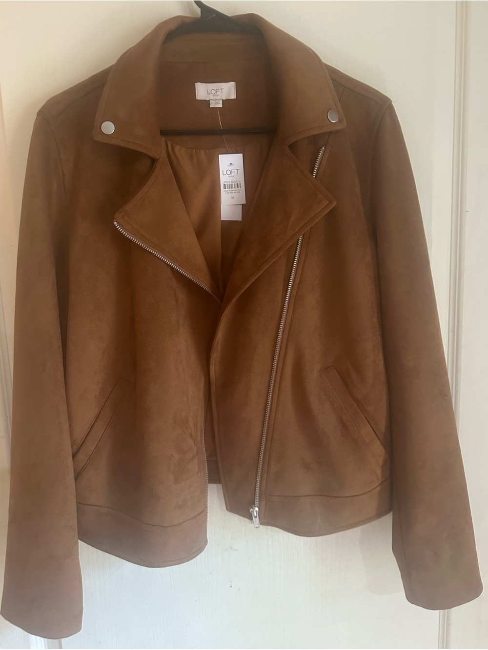 Loft Camel Buttery Suede Zipper Jacket Size Medium